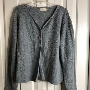 J Jill size L pretty blue cardigan pearlize button